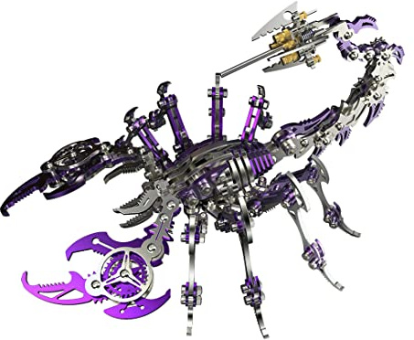 UpGLeuch 3D Skorpion Metall Puzzle Bunte Modell Kit,DIY 3D Puzzle Metall Erwachsene Skorpion mit Werkzeugsatz,Rot Metall 3D Puzzle Modellbausatz Desktop Spielzeug Geschenke
