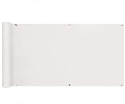 Toldo Lateral Pantalla de Privacidad 0.95X7.5M Protección Solar Sombrilla con Cable para Jardín Al Aire Libre, Patio, Blanco