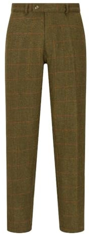 WALKER AND HAWKES - Derby Tweed Leighton kostymbyxor för män, Mörk salvia, 48 SE Kort