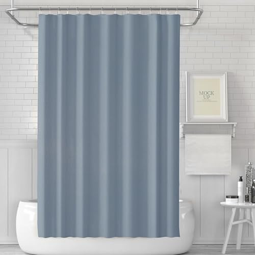LUKDUNG 180x180 Badevorhang, Duschvorhang Anti-schimmel in Badezimmer, Vorhang für Badewanne Dusche aus Kunststoff Wasserdicht Waschbar, Waschbar PEVA Shower Curtain mit 12 Duschvorhangringe Blau
