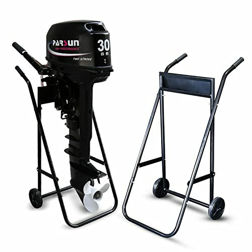 JINPRDAMZ Außenbordmotor Trolley, Klappbar Transportwagen für Aussenborder bis 50 kg, Engine Motor Trolley, Motorständer, Stahl, Lagerung und Transport, Schwarz.