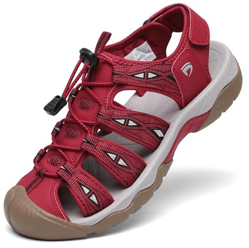 Dannto Sandales de Randonnée pour Femme Sandales de Marche Bout Fermé Sandales de Sport Extérieur de Plage de Trekking