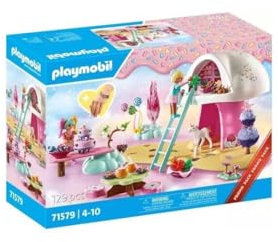 Playmobil 71579 Jeunes Filles avec confiseries - Comprend Deux Personnages, Une Maison en Champignon, Une Licorne, des Tables, des confiseries et des Accessoires - Dès 4 Ans
