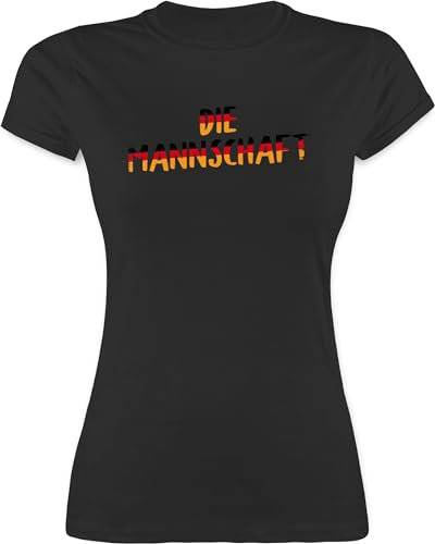 Shirt Damen - Fußball EM WM - Die Mannschaft Deutschland Germany - S - Schwarz - fußballtrikot Europameisterschaft Tshirt wm-Shirts Fussball t-Shirt fußballtrikots fu Ball Shirts em-Shirt