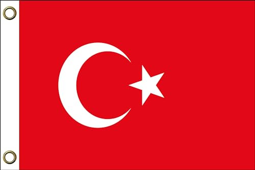 Türkei Flagge Fahne | 150 cm x 90 cm / 90 x 150 cm | Wetterfest & Langlebig | Polyester mit zwei Ösen