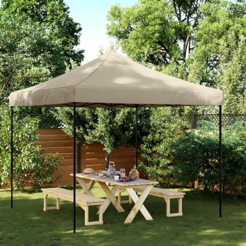 LAPOOH Partyzelt Faltbar Pop-Up Taupe 292x292x315 cm, Festzelt, Pavillion, Bierzelt, Garten Party Zelt, Gartenzelt, Grillpavillon - 4004916