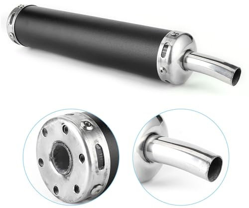 BOROCO Edelstahl-Auspuffschalldämpfer, 20 Mm/0,8 Zoll, Modifizierte Teile für 2-Takt-Motorräder (Schwarz)