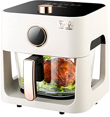 MZGDONGF Friggitrice ad Aria Calda di Grande capacità da 5 QT, Finestra di Cottura visiva a 360 °, cestello per frittura in Vetro (Colore: Modello Meccanico) Safehappy
