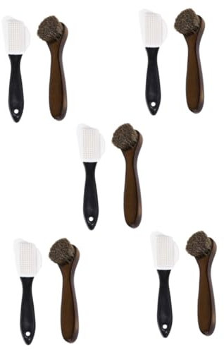 PACKOVE 10pcs Shoe Polish Brush Soft Bristles for Cleaning and Buffing Durable Handle for Shoe Care for Polishing and Maintaining Footwear