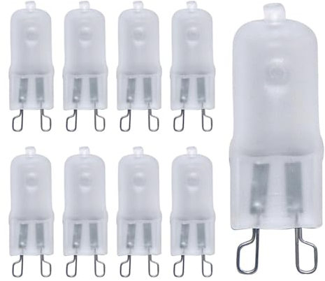 UGEFKMQ 10Pc Frosted Lens 60W Q60/g9/120v G9 Halogen Light Bulbs 2 Pin Glass Xenon Small Light Bulb 60 Watt 120 Volt Dimmable 120V-40W