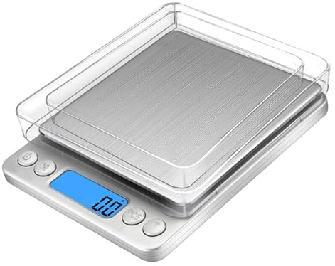 Bilancia da cucina digitale – Bilancia alimentare con ricarica USB, bilancia alimentare digitale | Bilancia di conteggio di carati di alta precisione 3 kg, bilancia alimentare digitale multifunzione
