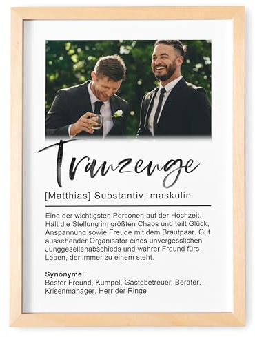Trauzeuge fragen personalisiertes Bild mit Foto als Dankeschön für den Mann | Personalisiert, Fotoposter als Dankeschön, Willst du mein Trauzeuge sein, für Männer, zur Hochzeit