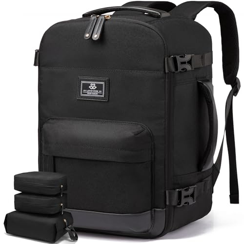 LOVEVOOK Rucksack Handgepäck Flugzeug, Reiserucksack Herren Damen Groß, 45L Cabin Bag Bordgepäck Rucksack, Weekender Tasche für 17,3 Zoll Laptop, Kofferrucksack für Reise