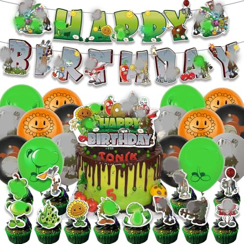 30PCS Zombie Birthday Decorations,Zombie Fête d'anniversaire Ballons Zombie Bannières Party Fournitures Ballons Décorations pour Enfants Anniversaire Décoration de Fete