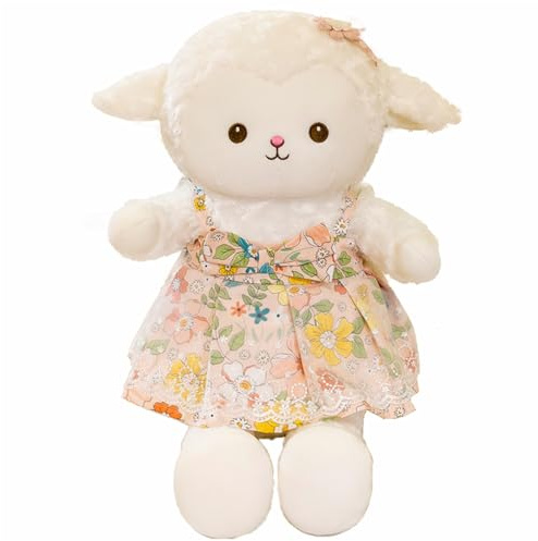 AQCQDQ Schaf Kuscheltier, Kuscheltier Lamm Schaf, Realistische Schaf Plüsch Spielzeug, Kuscheltier Schaf Puppe Stofftier, Realistische Schaf Plüsch Spielzeug für Wilde Tiere (30 cm,Rosa)