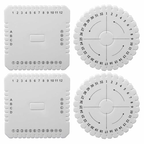 4 PCS Braiding Disk Round and Square Foam Disks Set Versatile Beading Cord Braiding Plate for Craft Lovers Handmade DIY Bracelet Jewelry Knitting Tool