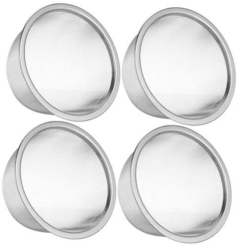 CIYODO 4piezas Filtro Para Té De Acero Inoxidable Colador Fino Reutilizable Para Infusiones Malla Delicada Para Tetera Accesorio Práctico Para Preparar Té Suelto