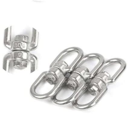 TOPBATHY 3 Pcs 304 Stainless Steel Hanging Basket Spinners Swivel Hooks M4 Silver for Hanging Plants Pots Bird Feeders and Wind Chimes in Garden