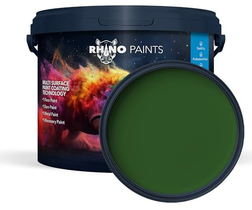 RHINO PAINTS PU350 Industrial Polyurethane Paint Coating, 20L, Green, Heavy-Duty for Concrete and Metal