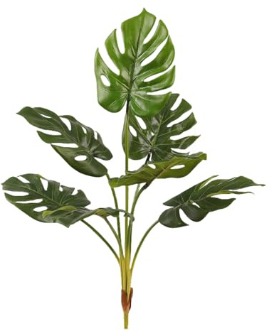 Piante di palma artificiali da 71 cm, foglie di tartaruga finte con 7 steli, foglie verdi di Monstera, piante tropicali finte, grande palma per cucina, feste, composizioni floreali, matrimoni, luau