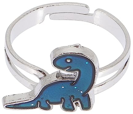 Gatuida Stimmungsring mit Farbwechsel Dinosaurier für Kinder | Offener Bandring aus Zinklegierung, Schmuck für Frauen und Erwachsene, Weihnachten und Halloween