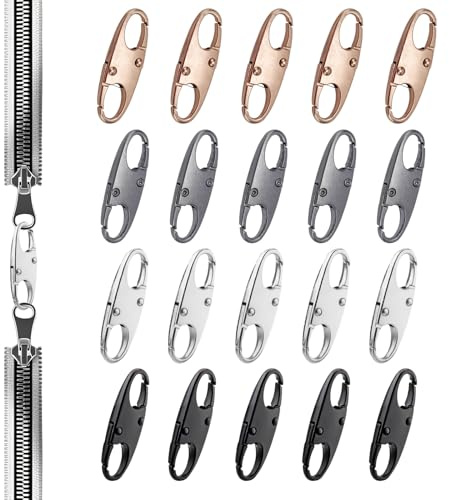 lasuroa 20pcs Mousquetons Antivol pour Fermeture Éclair, Double Ouverture Mini Mousqueton en Forme de S Fermoir Antivol Accessoires pour Sacs à Dos Sacs à Main Bagages Valises Clés (4 Couleurs)