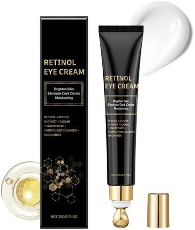 Anti Aging Retinol Augencreme, Augenringe Entfernen Eye Cream mit Koffein & Niacinamid, Retinol Creme Linderung von Augenschwellungen, Straffende Augencreme Gegen Tränensäcke, Moisturizing Augenpflege