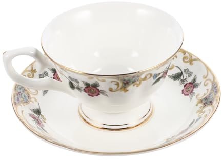ULTECHNOVO Set Tazze Da Caffè e Latte in Porcellana Con Piattini, Stile Europeo Colorato, Adatto Per Casa, Ufficio e Bar, Completo Di Vassoio Per Tè Pomeridiano