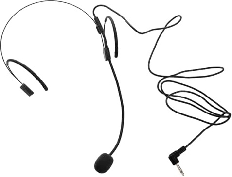 Headset mit Mikrofon, Leichtes Schwarzes Ohrbügelmikrofon für Tourguides | Rundstrahlcharakteristik, Kunststoff Eisen Pvc und Sponge, Tragbar Bequem, für Profis und Sprachverstärker