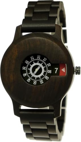 Holzwerk Germany Handgefertigte Matrix Herren Uhr Öko Natur Holz Holz Armband Braun Schwarz Analog Quarz Future Edition