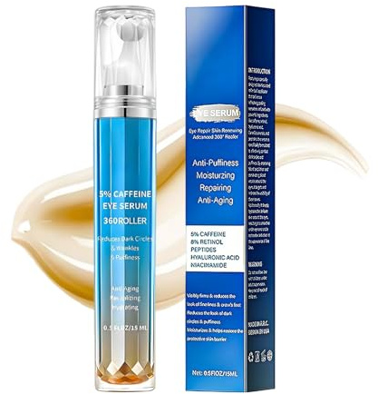 Lpoppcx Crema para los Ojos Reductora de Bolsas | Con Rodillo De Masaje De 15ML Anti-Bolsas,Rodillo de Masaje para Crema de Ojos - para Mujeres Amigas Rutina Diaria Cuidado de la Piel Noche Hogar