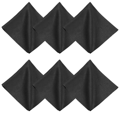 QUARKZMAN 6 Paños De Microfibra para Limpiar Gafas, Paño para Limpiar Pantallas Cámaras Teléfonos Móviles Electrónicos Lentes 12x12 Pulgadas, Negro | Negro
