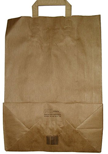 50 Papiertragetaschen Papiertaschen Tüten Papiertüten Tragetaschen braun 32 + 12 x 40 cm