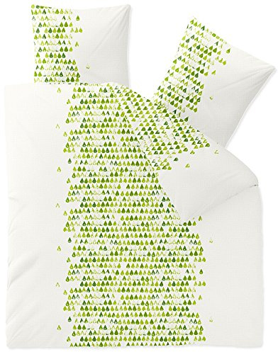 CelinaTex Enjoy Bettwäsche 200 x 220 cm 3teilig Baumwolle Bettbezug Seersucker Amelie Herz Weiß Grün