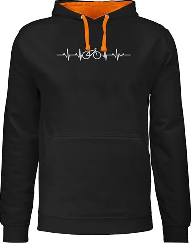 Shirtracer - Pullover Herren Frauen Hoodie Kontrast zweifarbig - Katzenbesitzer Geschenk - Herzschlag Katze