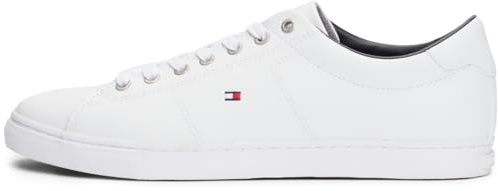 Tommy Hilfiger Herren Cupsole Sneaker Essential Leather Schuhe, Weiß (White), 46