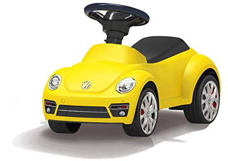 JAMARA 460408 Rutscher VW Beetle-Kippschutz, Hupe am Lenkrad, originalgetreue Optik, gelb