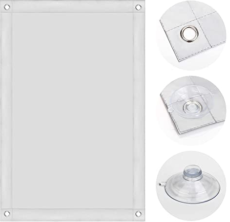 OBdeco Thermal Roller Blind, Roof Window Sun Protection, Blackout Blind for Velux, Heat Protection, No Drilling, with Suction Cups (White, 48 x 93 cm)