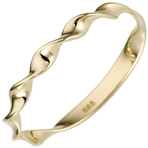 Jobo Damen-Ring verdreht aus 14 Karat 585 Gold Größe 60