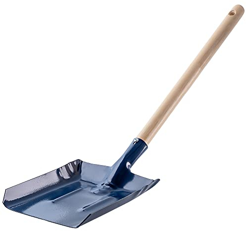 KADAX Aschenschaufel aus Metall, Kohlenschaufel mit Griff aus Holz, kleine Kehrschaufel, Kehrblech, Kohlenlöffel, Ofenschaufel, Kaminschaufel (Mittel)