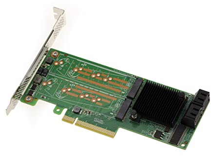 KALEA-INFORMATIQUE Carte contrôleur PCIe 2.0 4X SSD M2 Type SATA et 4X HDD SATA 3.0 6G avec Chipset LSI SAS 2008 Support Raid 0 1 10 - High et Low Profile
