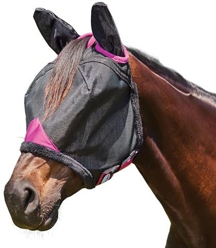 Weatherbeeta – hästflugmask Comfitec Deluxe, nätmaterial, hållbar (Cob) (svart/lila)