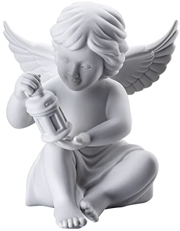 Arzberg Rosenthal Angelo con lanterna, Ø 12,0 cm x H 13,9 cm, porcellana bianca opaca, confezione regalo inclusa
