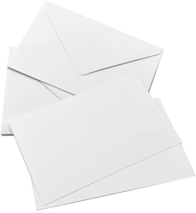ARKRAFT Biglietti e buste 14 x 9 porta biglietti Set da 50, 25 buste + 25 biglietti (Bianco)