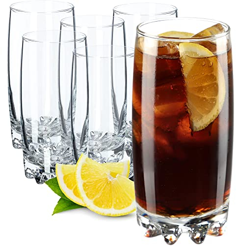 KADAX Lot de 6 verres à eau, à jus, en verre robuste, pour eau, jus, jardin, fête, boisson, bière, universels, cocktail, boisson (Nadia, 365 ml)