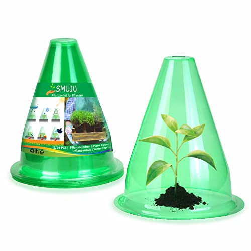 24 Pcs Cloches for Plants, 24cm x 20cm Reusable Garden Cloche, Plant Protectors from Animals, Cloches for Growing Vegetables to Protect Plants from Birds, Slugs, Snails, Frost, Freeze Weather
