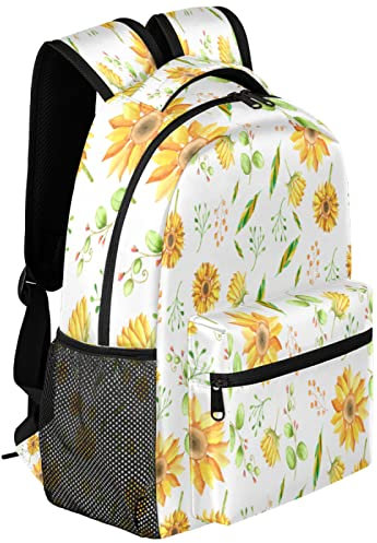 Gelber japanischer Chrysanthemen-Muster Rucksack leichter wasserdichter Rucksack Kunst Blumen stilvoller Rucksack für Männer Frauen, multi, L