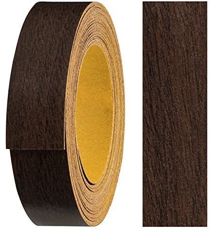 haggiy Melaminkanten-Band selbstklebend 18mm x 5m I Kantenband I Möbelkantenband I Sicherer Halt ohne Bügeln I Kantenumleimer I Furnier für Regalbretter/Holzplatten (Nussbaum dunkel)
