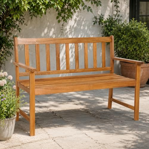 Garden Mile 2 Seater Wooden Bench Garden Furniture Weather Resistant Seat