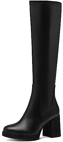 MARCO TOZZI Stivali Alti Donna con Tacco al Ginocchio Eleganti, Black, 39 EU